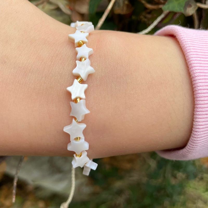 Honestly Frank - white and gold star friendship bracelet