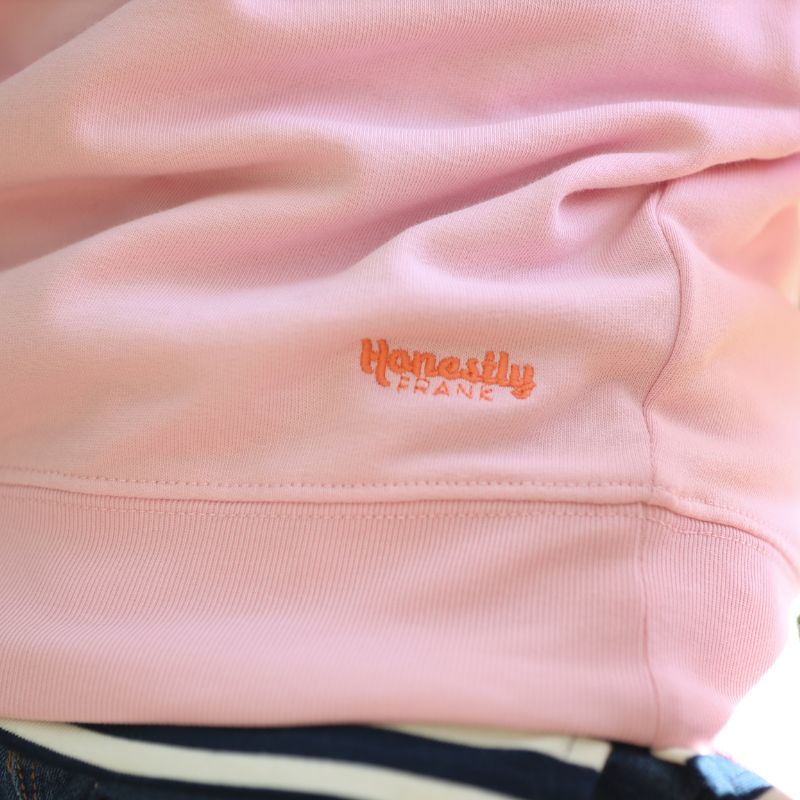 Honestly Frank - pink sweatshirt with branding