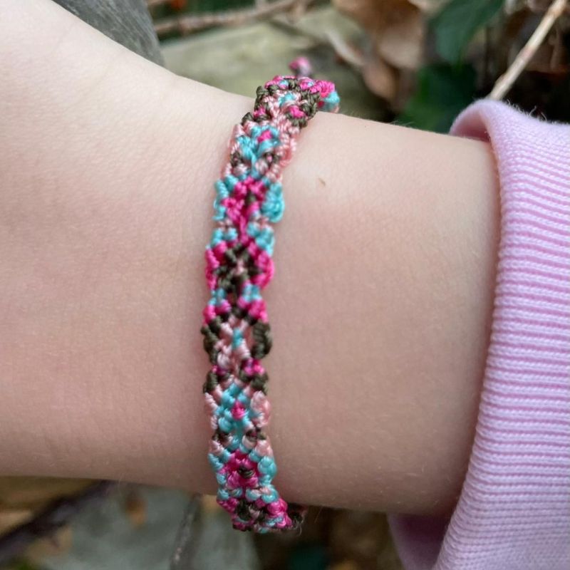 Honestly Frank - pink and brown friendship bracelet