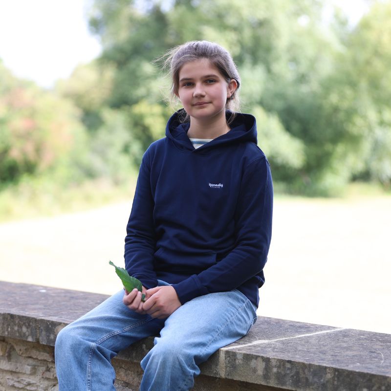 Honestly Frank - Navy  sweatshirt hoodie with branding