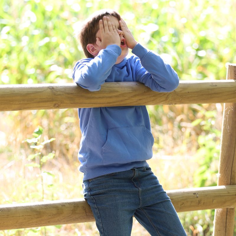 Honestly Frank - bright blue sweatshirt with branding
