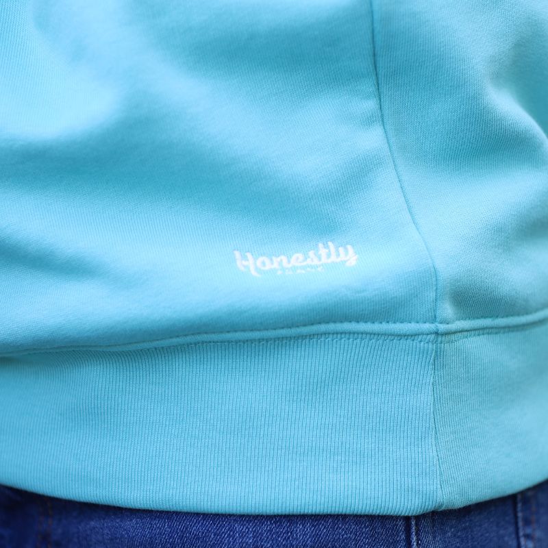 Honestly Frank - Pool blue sweatshirt with branding